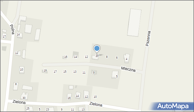 Połchowo, Mleczna, 10, mapa Połchowo