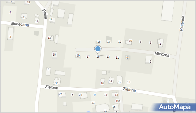 Połchowo, Mleczna, 15, mapa Połchowo