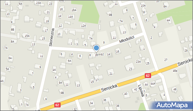 Pomiechówek, Młodości, 10, mapa Pomiechówek