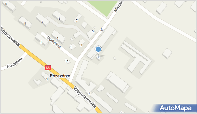 Pozezdrze, Młyńska, 2, mapa Pozezdrze