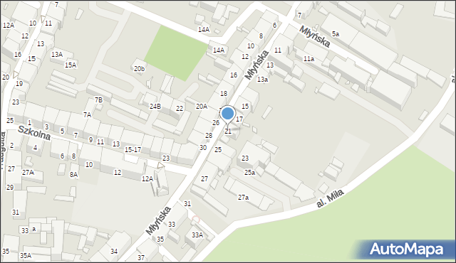 Prudnik, Młyńska, 21, mapa Prudnik