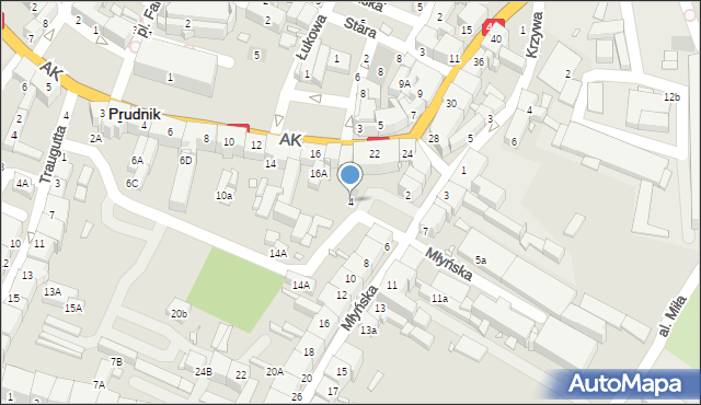 Prudnik, Młyńska, 4, mapa Prudnik