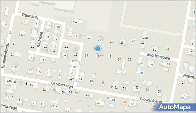Pruszcz Gdański, Młodzieżowa, 16, mapa Pruszcz Gdański