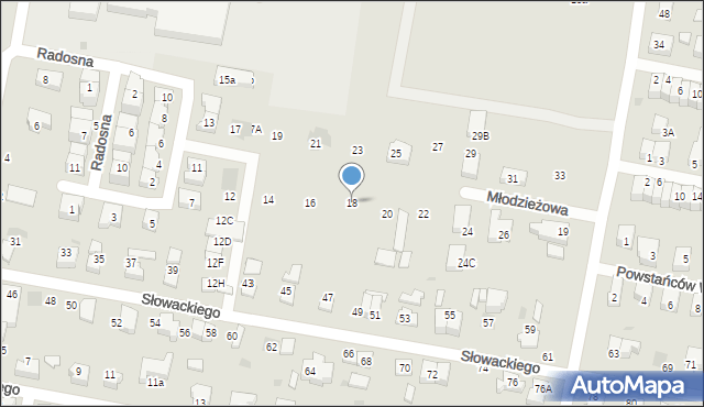 Pruszcz Gdański, Młodzieżowa, 18, mapa Pruszcz Gdański
