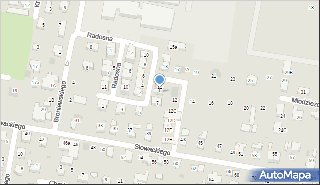 Pruszcz Gdański, Młodzieżowa, 9, mapa Pruszcz Gdański