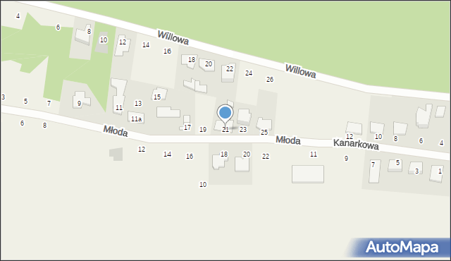 Przyłęki, Młoda, 21, mapa Przyłęki