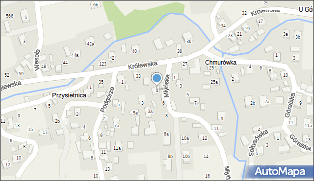 Przysietnica, Młyńska, 4, mapa Przysietnica