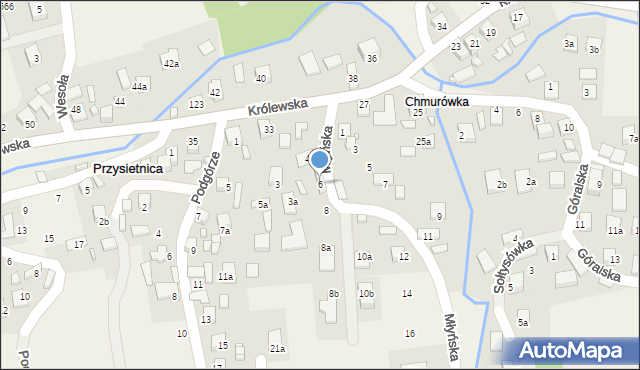 Przysietnica, Młyńska, 6, mapa Przysietnica