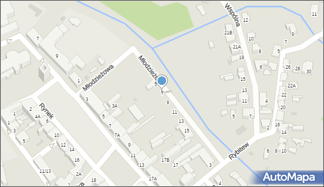 Pułtusk, Młodzieżowa, 7, mapa Pułtusk