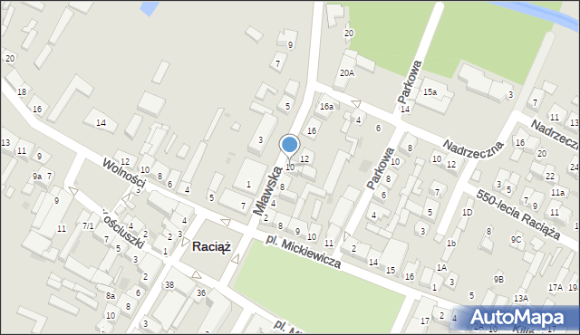 Raciąż, Mławska, 10, mapa Raciąż