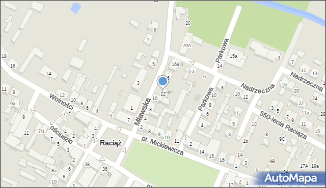 Raciąż, Mławska, 12, mapa Raciąż