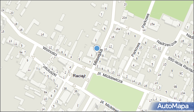 Raciąż, Mławska, 1a, mapa Raciąż