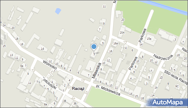 Raciąż, Mławska, 3, mapa Raciąż