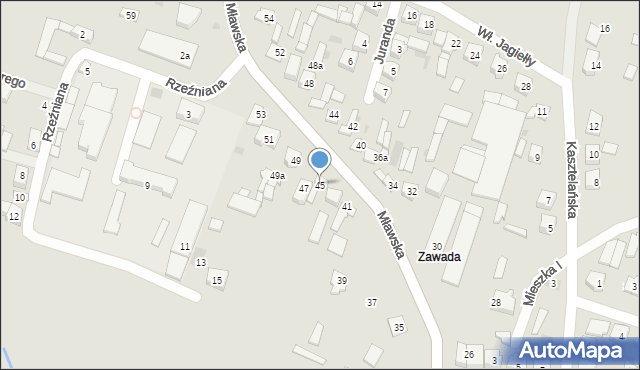 Raciąż, Mławska, 45, mapa Raciąż