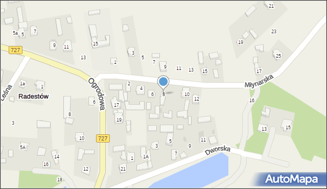 Radestów, Młynarska, 8, mapa Radestów