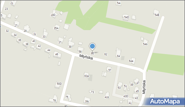 Radlin, Młyńska, 60, mapa Radlin