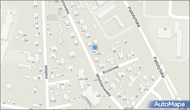 Radom, Młodzianowska, 129A, mapa Radomia