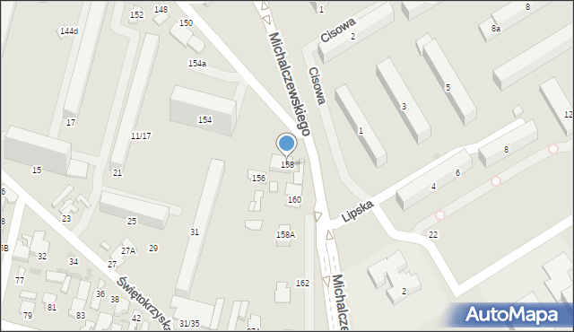 Radom, Młodzianowska, 158, mapa Radomia