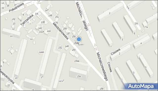 Radom, Młodzianowska, 161, mapa Radomia
