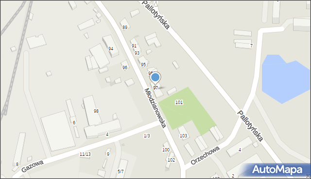 Radom, Młodzianowska, 97, mapa Radomia