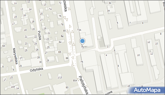 Radom, Młodzianowska, 73, mapa Radomia
