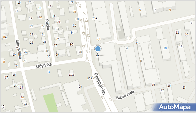 Radom, Młodzianowska, 75, mapa Radomia