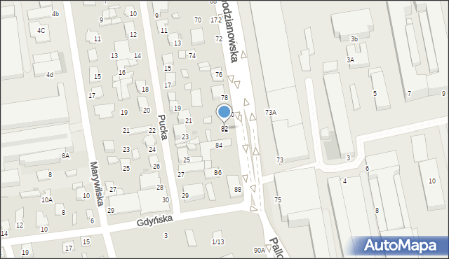 Radom, Młodzianowska, 82, mapa Radomia