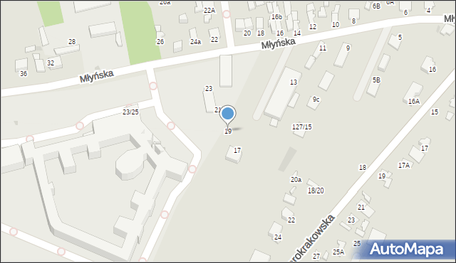 Radom, Młyńska, 19, mapa Radomia