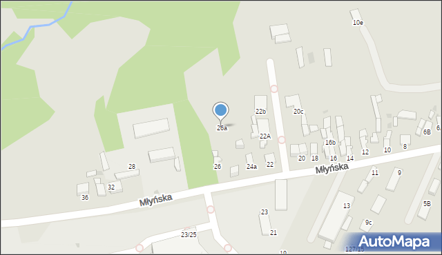 Radom, Młyńska, 26a, mapa Radomia