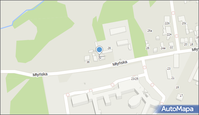 Radom, Młyńska, 32, mapa Radomia