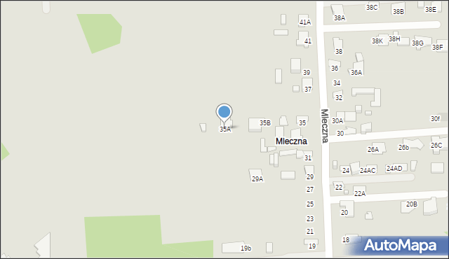 Radom, Mleczna, 35A, mapa Radomia