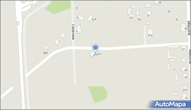 Radom, Mleczna, 47h, mapa Radomia