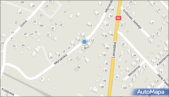 Radymno, Młynarska, 3B, mapa Radymno