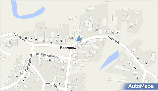 Radzanów, Mławska, 2a, mapa Radzanów