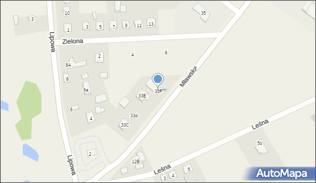 Radzanów, Mławska, 33F, mapa Radzanów