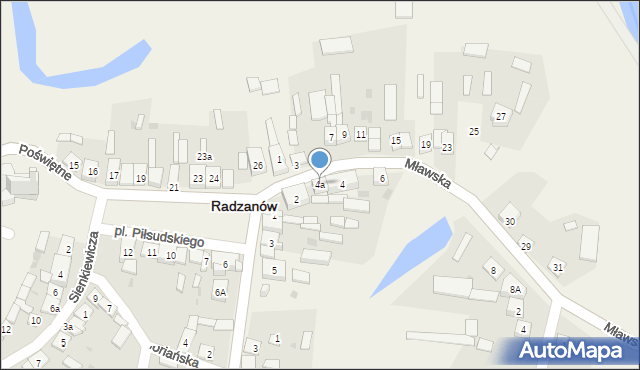 Radzanów, Mławska, 4a, mapa Radzanów