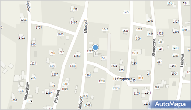 Radziechowy, Młodych, 930, mapa Radziechowy