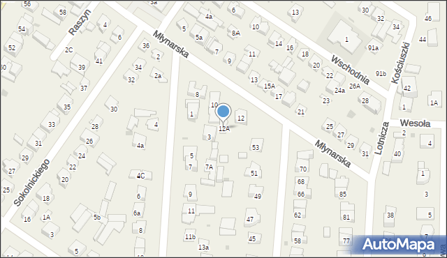 Raszyn, Młynarska, 12A, mapa Raszyn