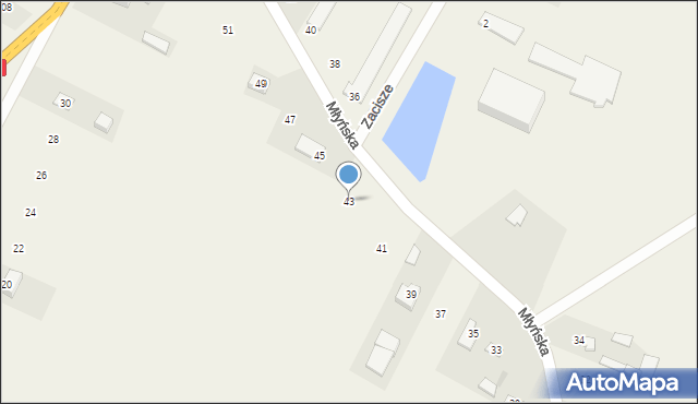 Rębków, Młyńska, 43, mapa Rębków