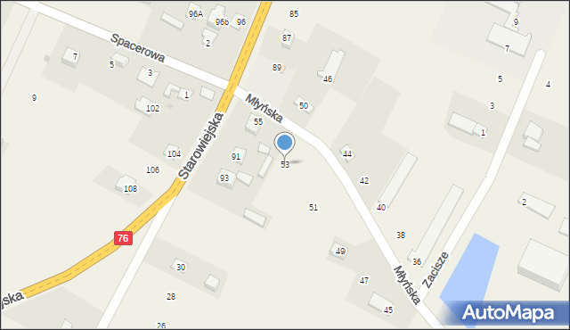 Rębków, Młyńska, 53, mapa Rębków