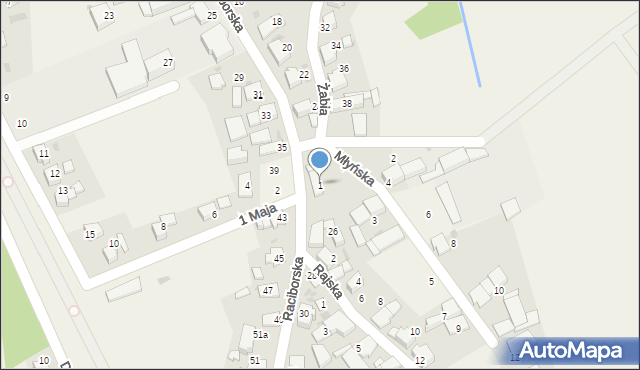 Reńska Wieś, Młyńska, 1, mapa Reńska Wieś