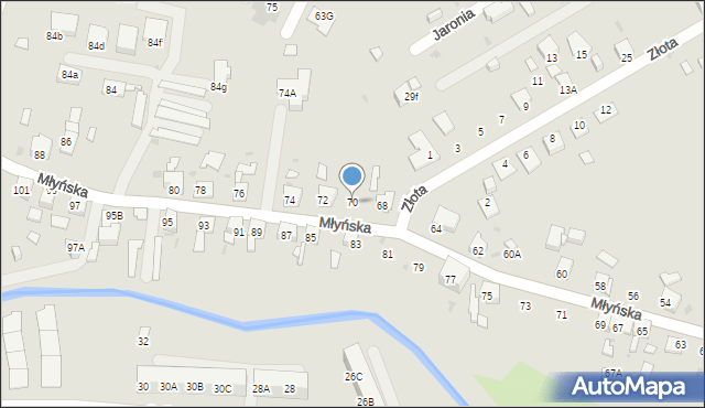 Ruda Śląska, Młyńska, 70, mapa Rudy Śląskiej