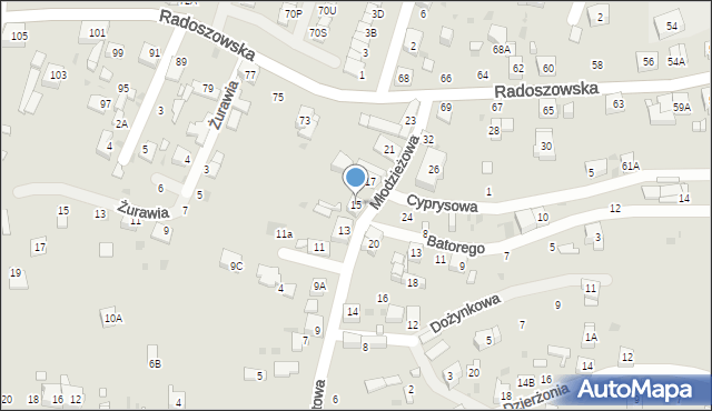 Ruda Śląska, Młodzieżowa, 15, mapa Rudy Śląskiej