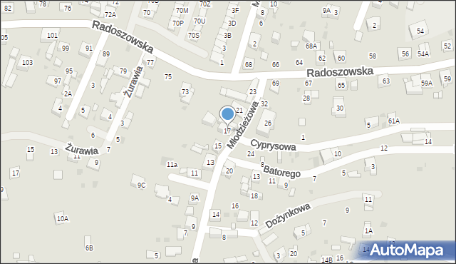 Ruda Śląska, Młodzieżowa, 17, mapa Rudy Śląskiej