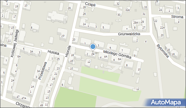 Ruda Śląska, Młodego Górnika, 2A, mapa Rudy Śląskiej