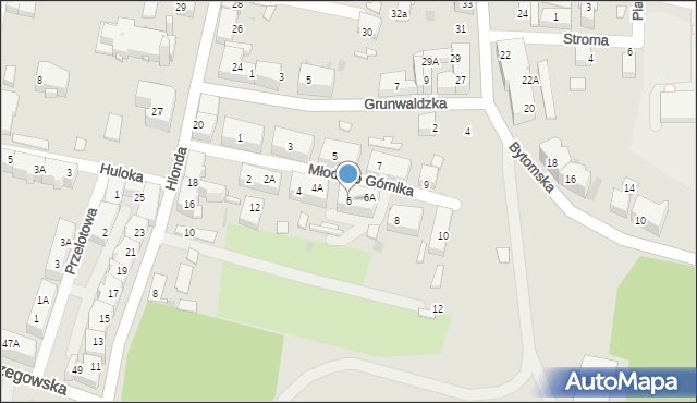Ruda Śląska, Młodego Górnika, 6, mapa Rudy Śląskiej