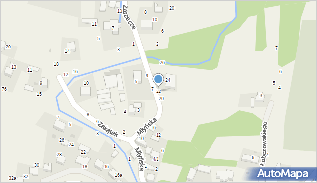 Rudawa, Młyńska, 22, mapa Rudawa