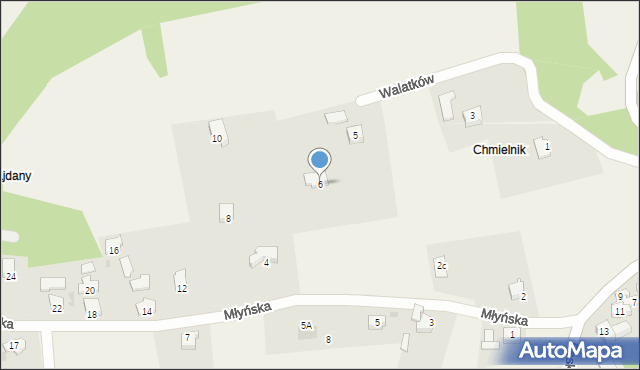 Rychwałd, Młyńska, 6, mapa Rychwałd