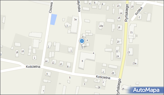 Ryńsk, Młyńska, 2, mapa Ryńsk