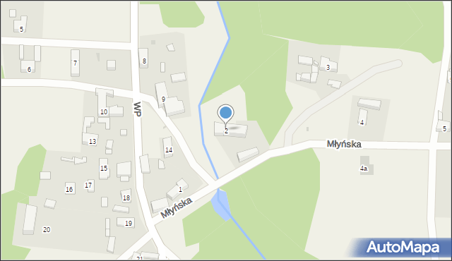 Sanice, Młyńska, 2, mapa Sanice